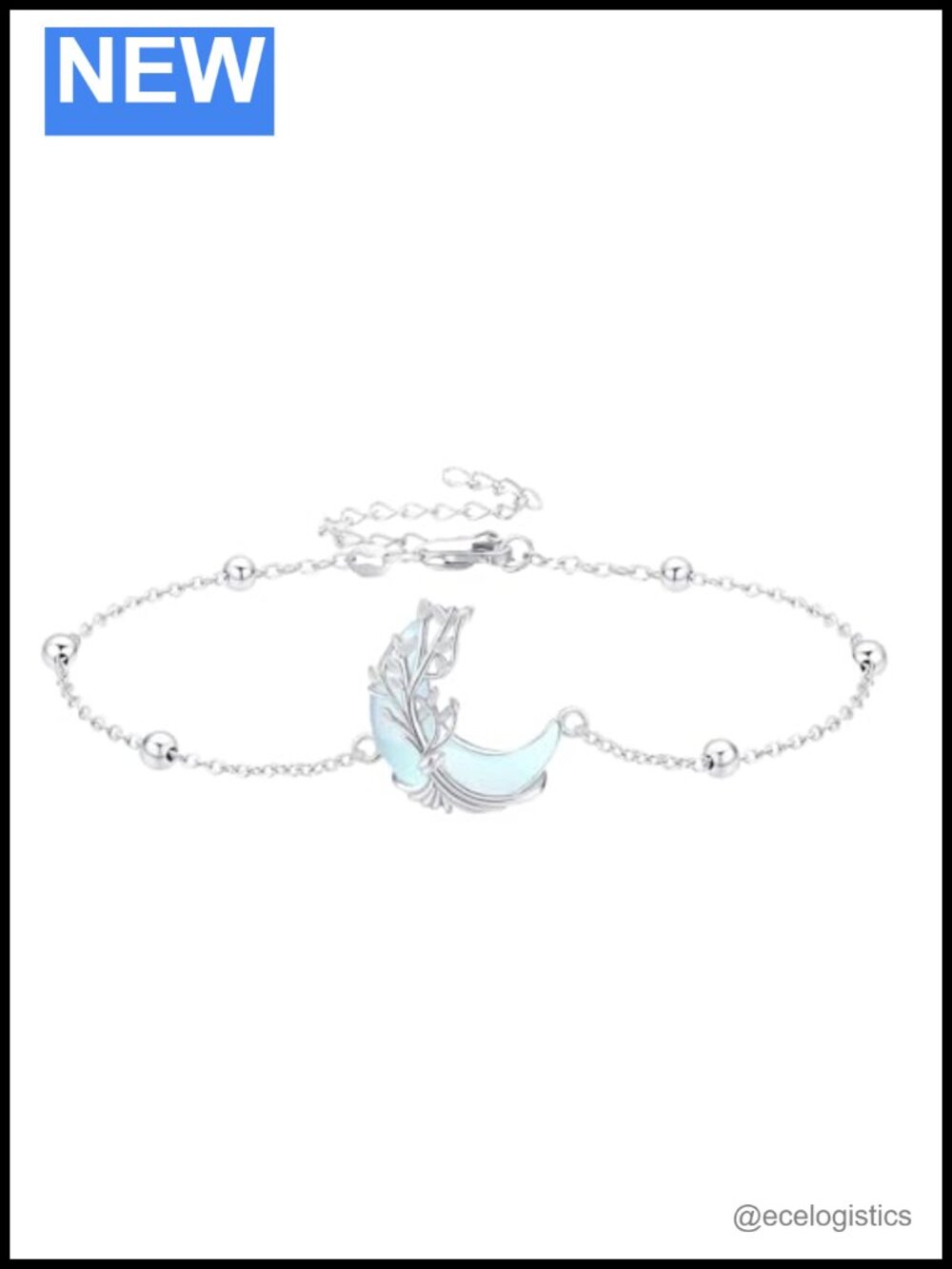 Sterling Silver Tree of Life Bracelet Simulated Moonstone Charm Bracelet